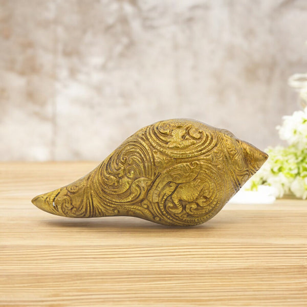 Brass  Carvings Shankh  for Home Decor, Temple Decor & All Occasional Purposes